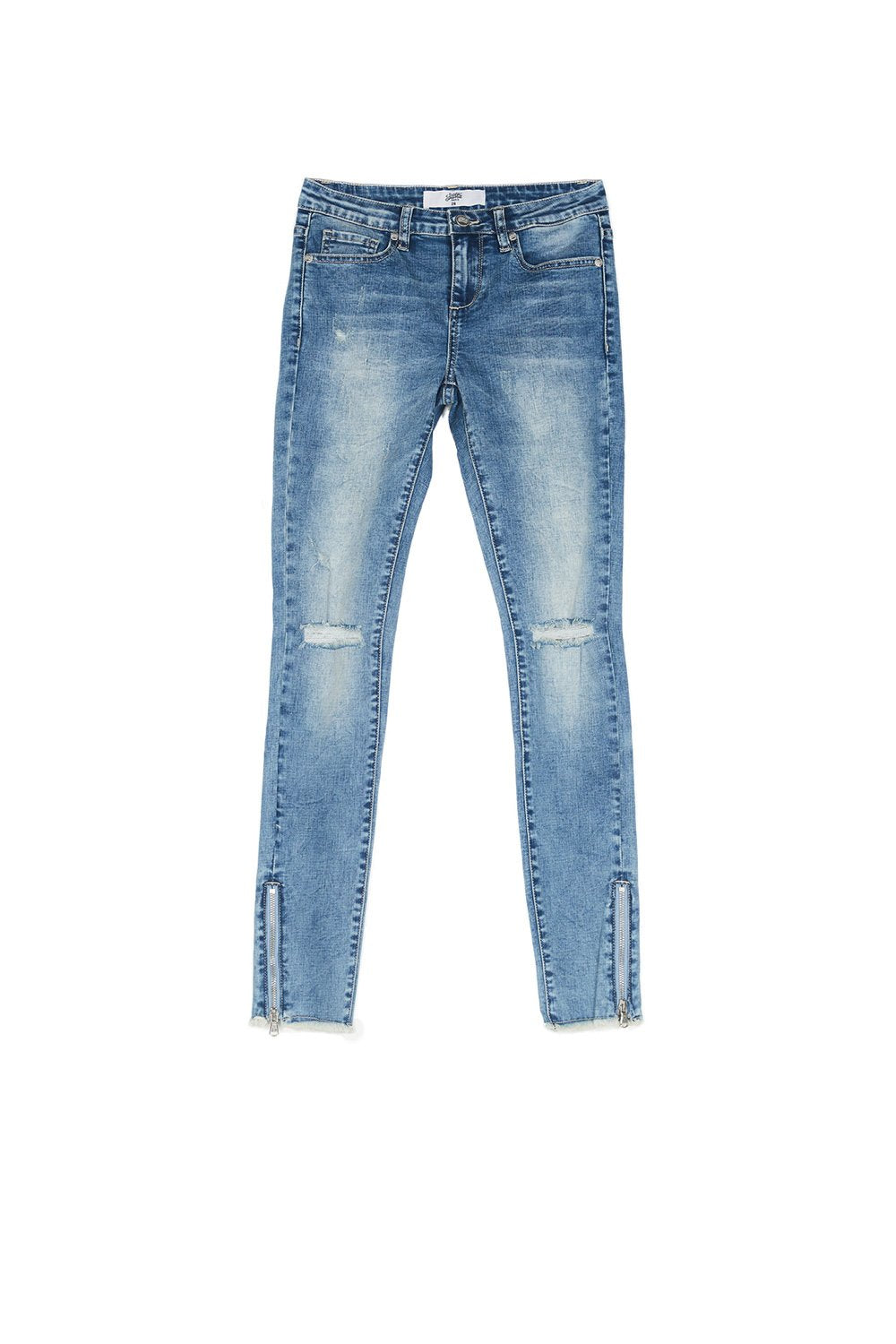 Jean déchiré zips skinny Sixth June bleu
