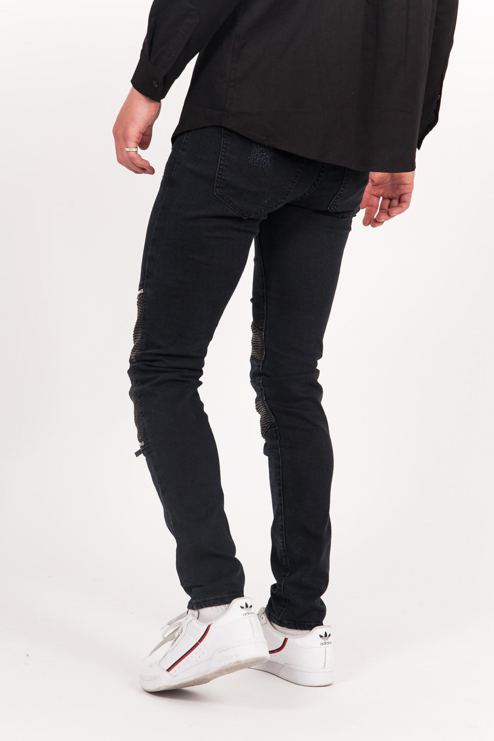 Sixth June - Jean biker destroy noir M2245HDE