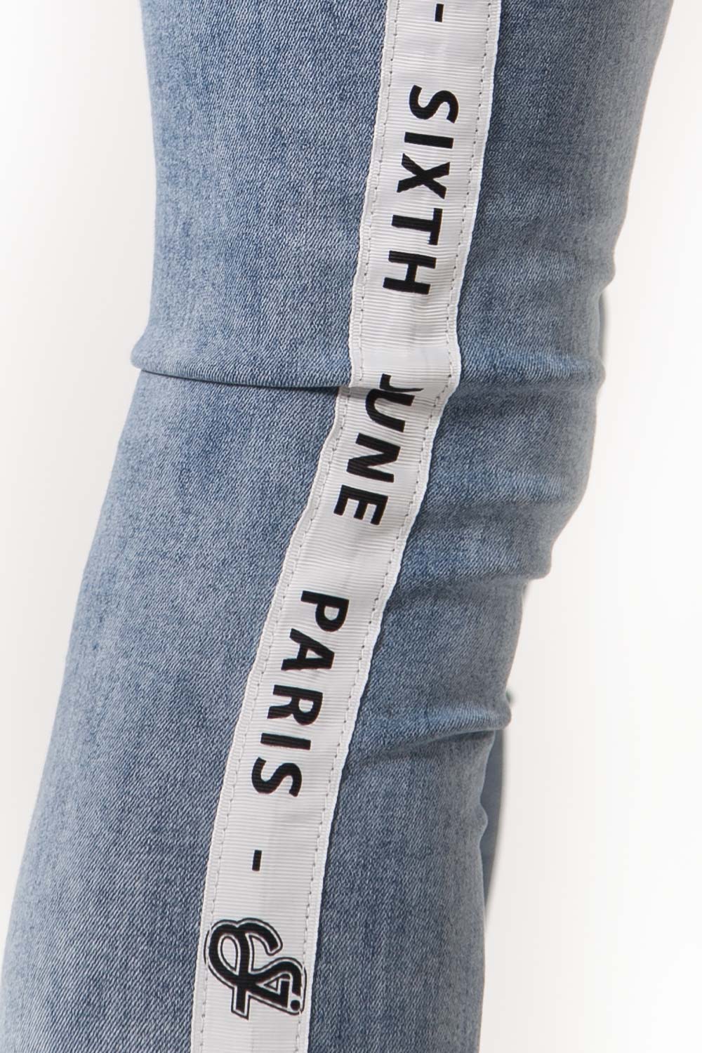 Sixth June - Jean bande blanche logo bleu