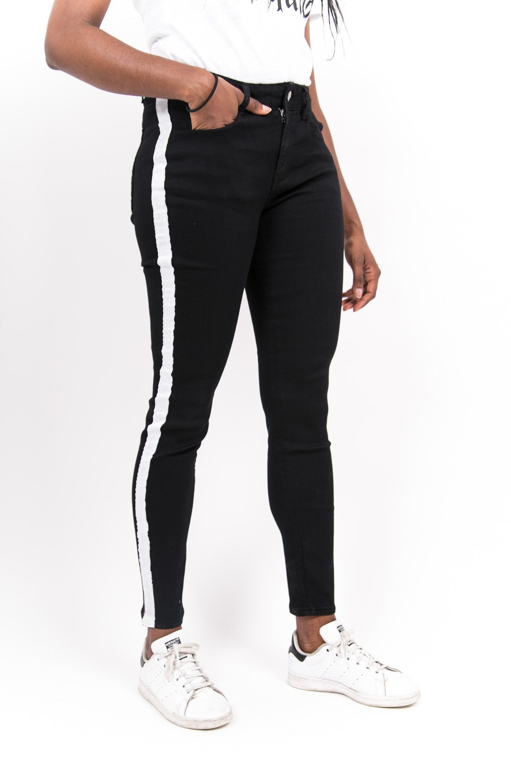 Jean bandes noir blanc