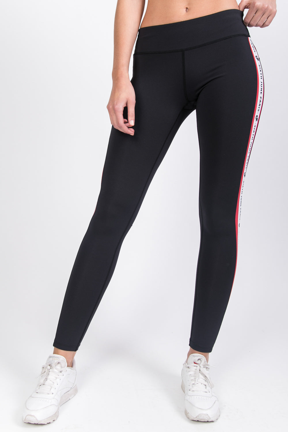 Sixth June - Legging bande sport logo noir