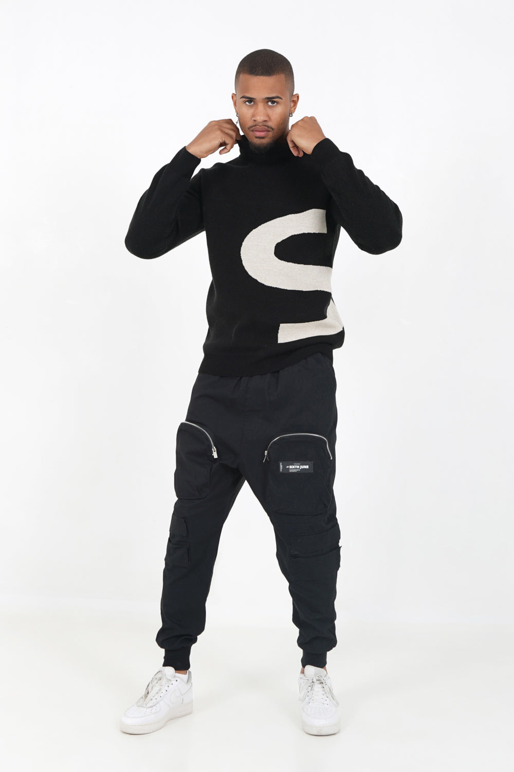 Sixth June - Pull maille logo asymétrique Noir