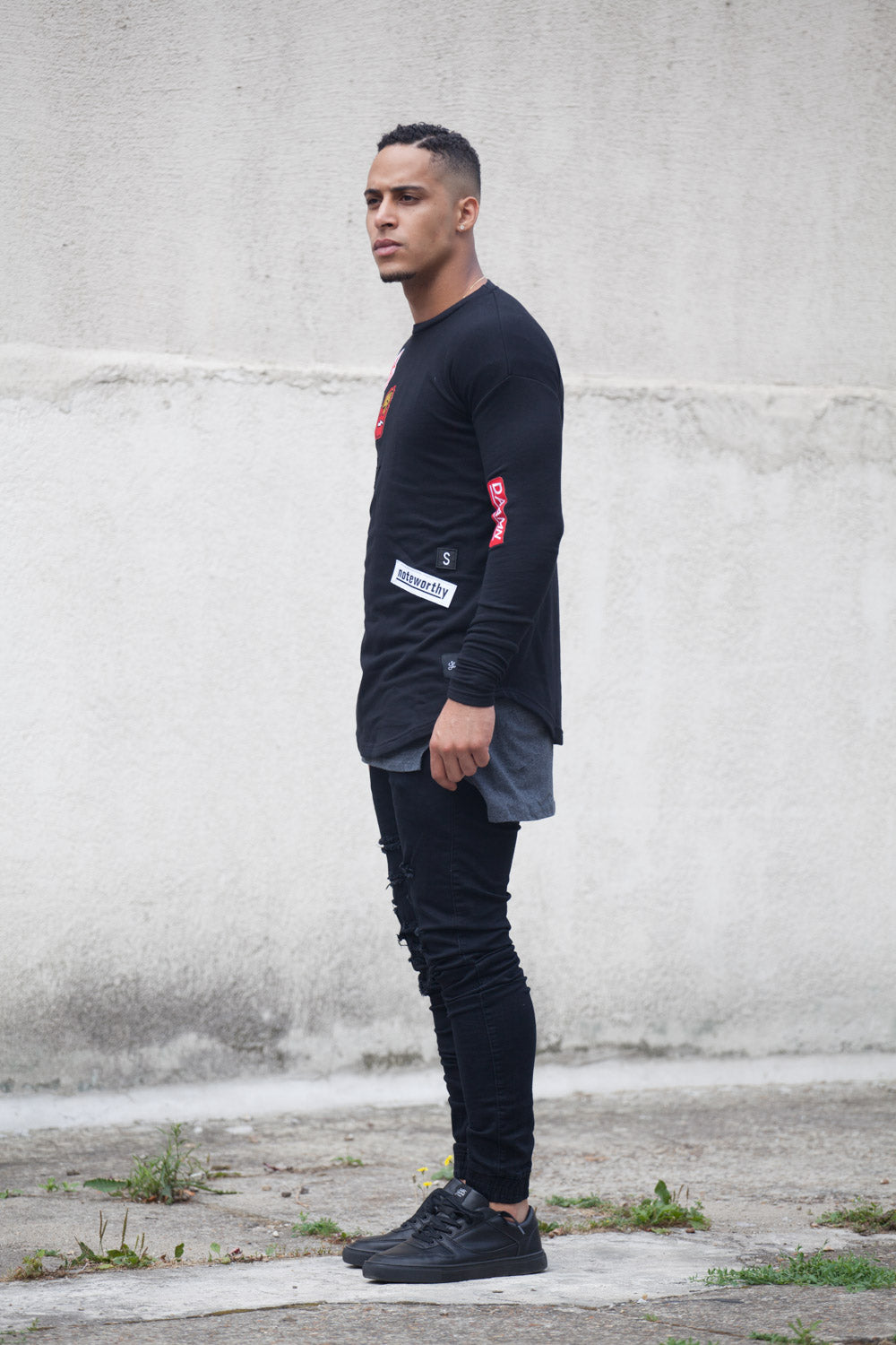 Sixth June - T-shirt patchs noir 1858C