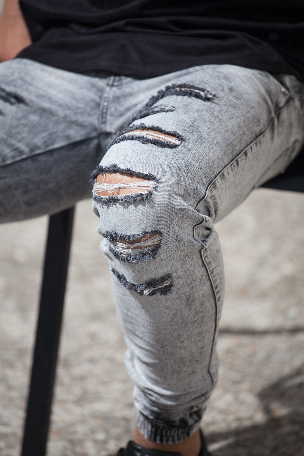 Sixth June - Jean destroy délavé gris M1921HDE