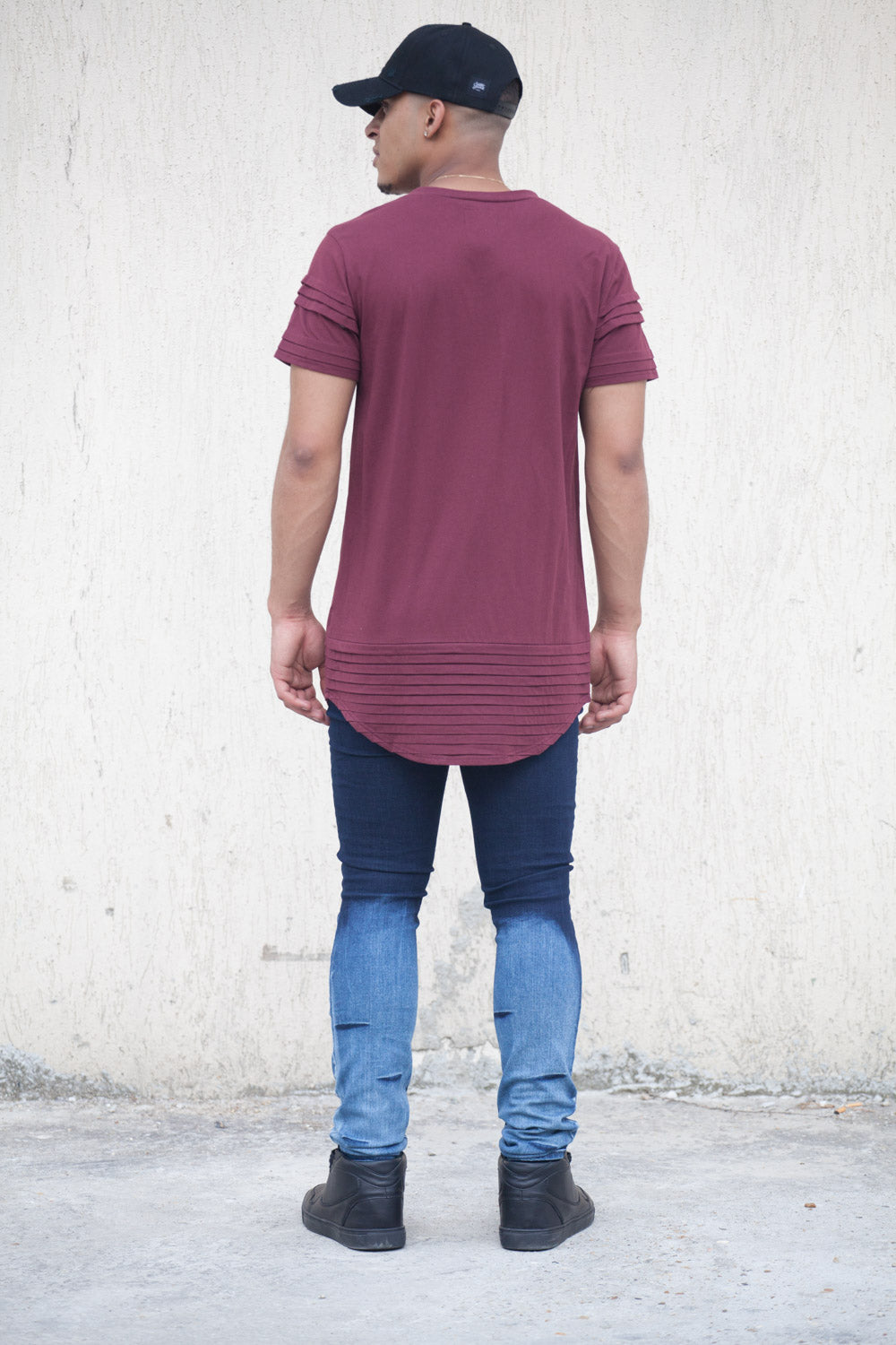 Sixth June - T-shirt bandes relief bordeaux 2125C