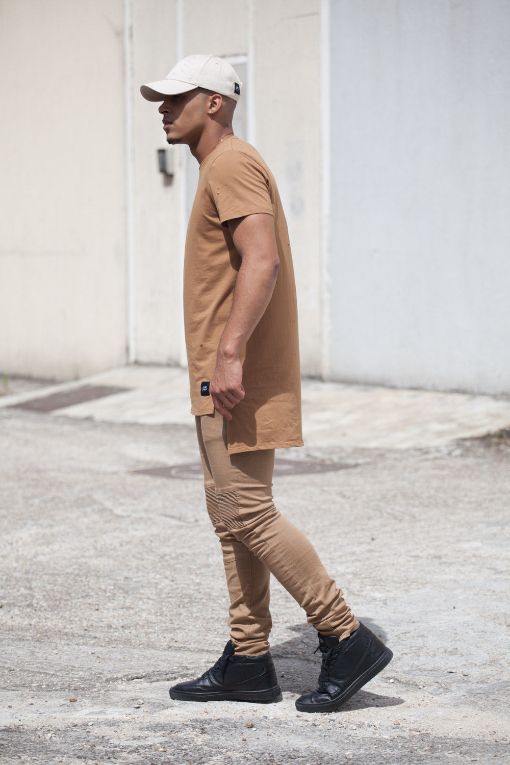 Sixth June - T-shirt asymétrique oversize camel 2131C