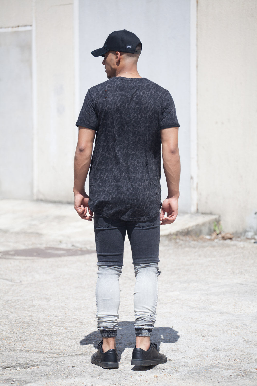 Sixth June - T-shirt délavé Acid wash noir M2137PTL