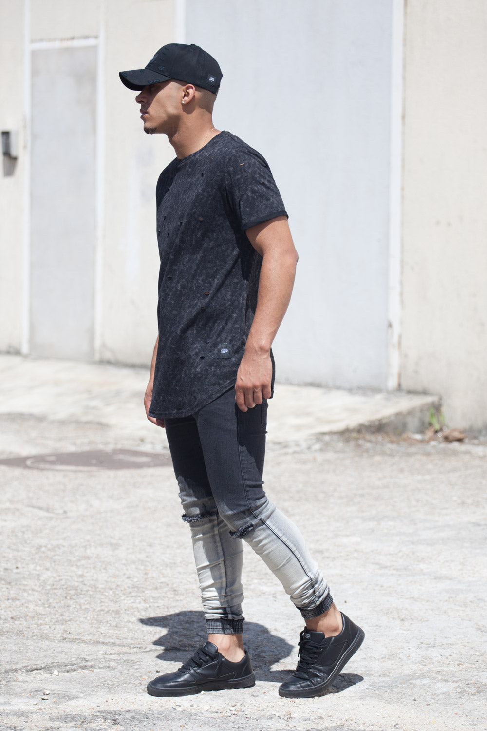 Sixth June - T-shirt délavé Acid wash noir M2137PTL