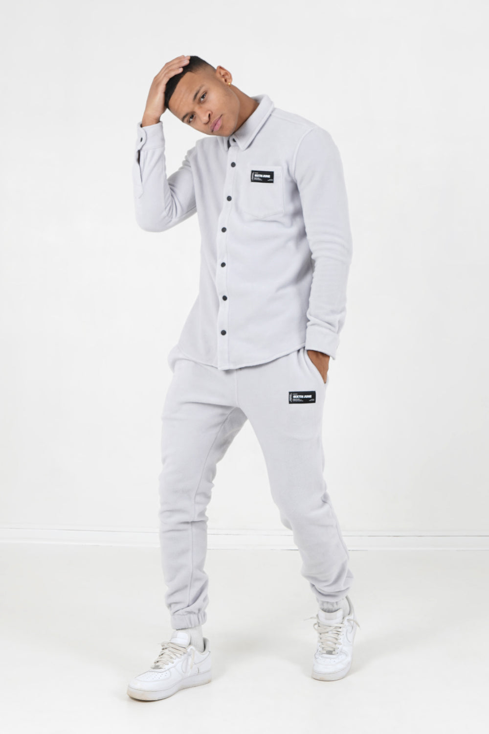 Sixth June - Chemise polaire poche Gris clair