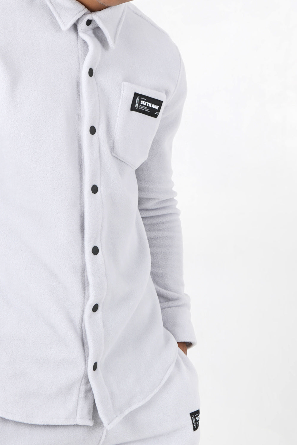 Sixth June - Chemise polaire poche Gris clair