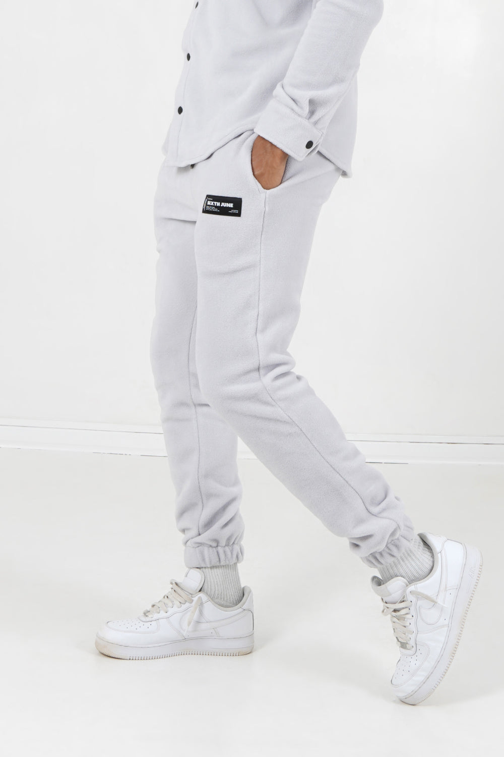 Sixth June - Jogging polaire logo Gris clair