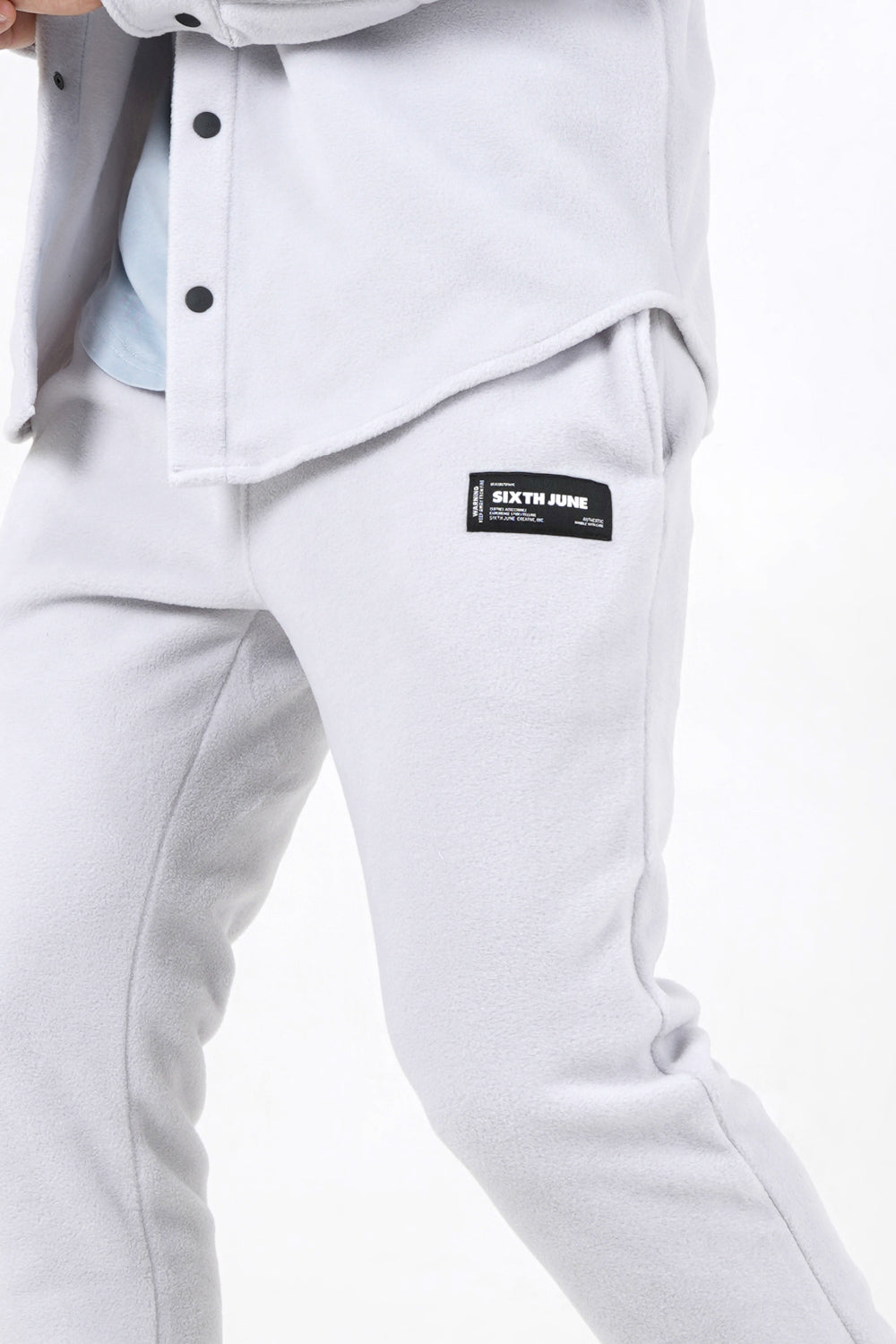 Sixth June - Jogging polaire logo Gris clair