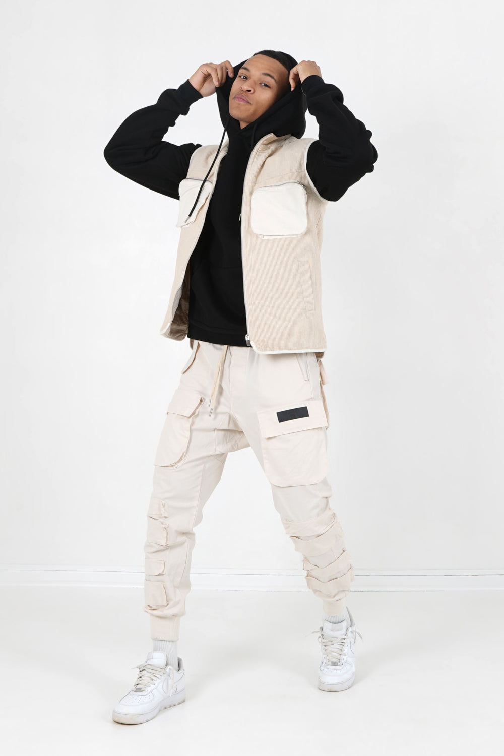 Sixth June - Veste sans manches bi matière Beige clair