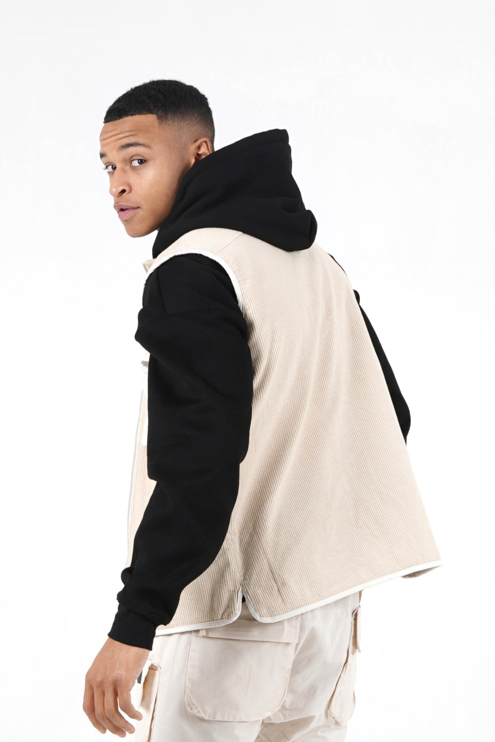 Sixth June - Veste sans manches bi matière Beige clair