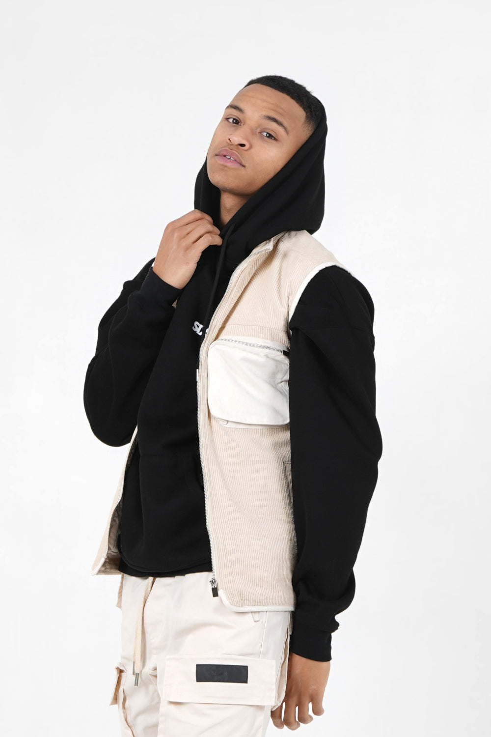 Sixth June - Veste sans manches bi matière Beige clair