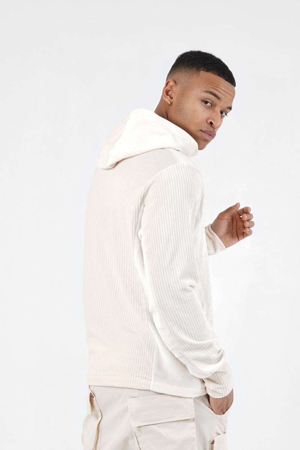 Sixth June - Sweat capuche velours Beige