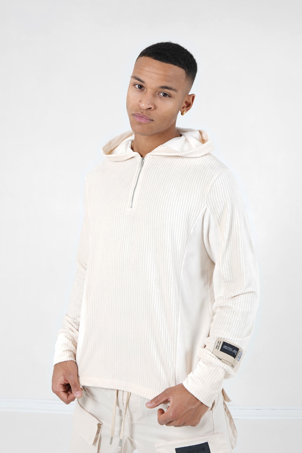Sixth June - Sweat capuche velours Beige