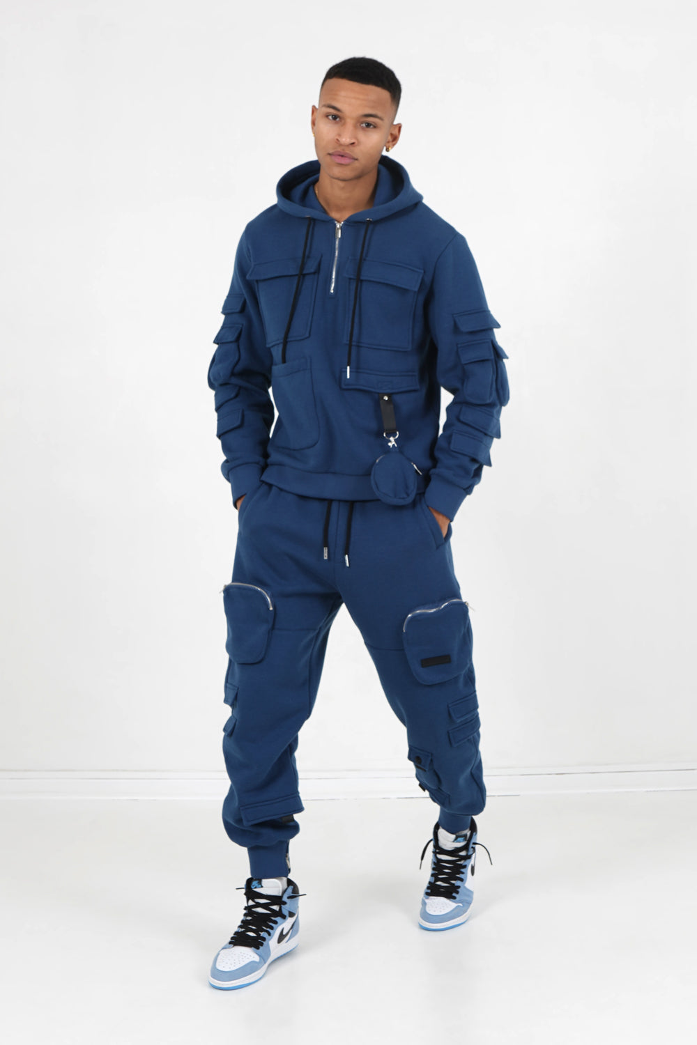 Sixth June - Jogging cargo poches zip Bleu foncé