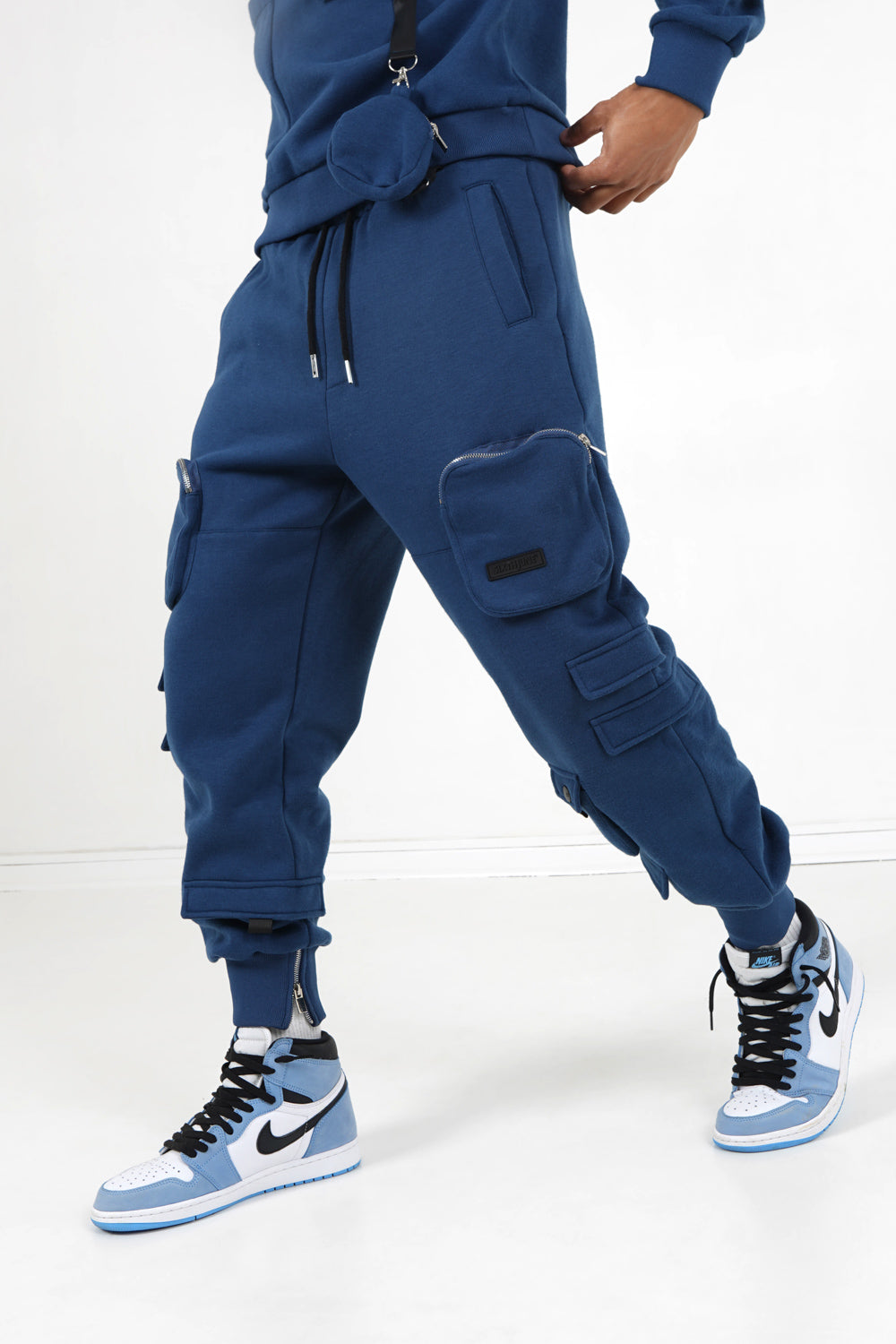Sixth June - Jogging cargo poches zip Bleu foncé