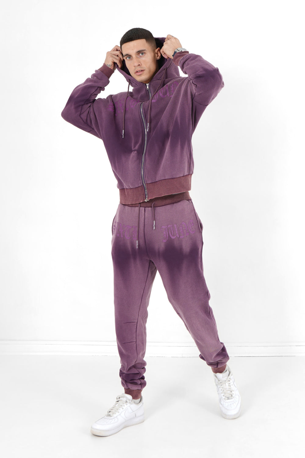 Sixth June - Jogging effet délavé Violet foncé