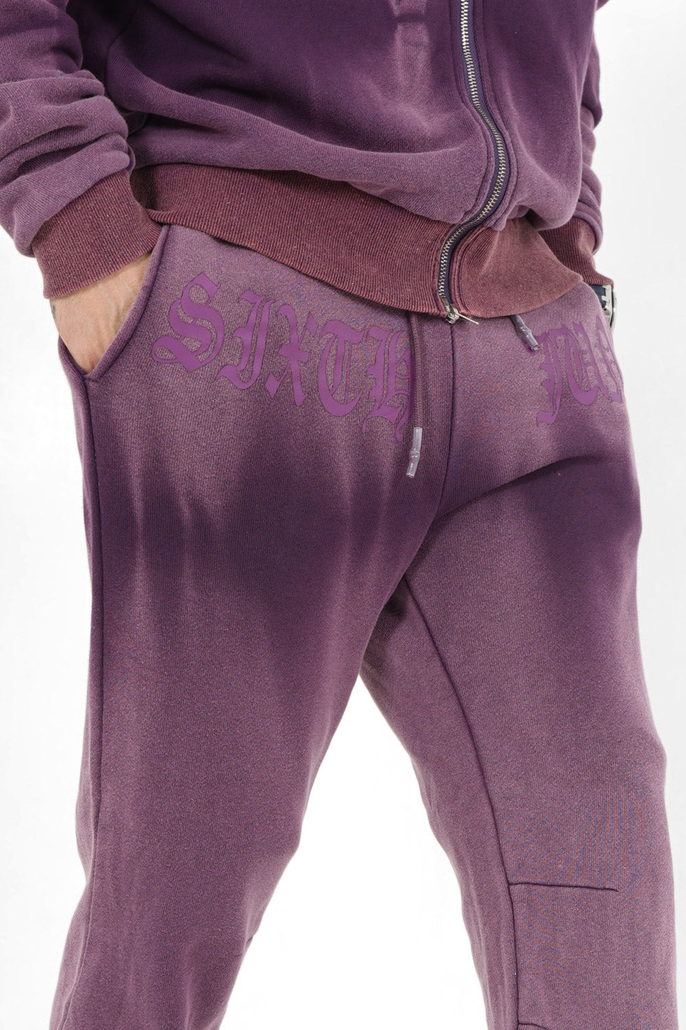 Sixth June - Jogging effet délavé Violet foncé