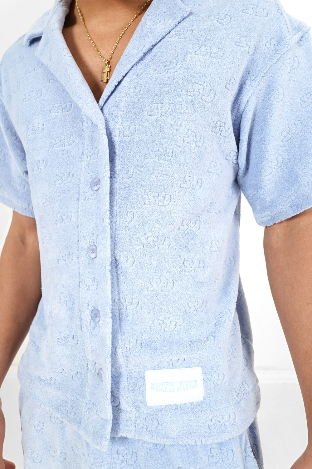 Sixth June - Chemise towel monogramme Bleu
