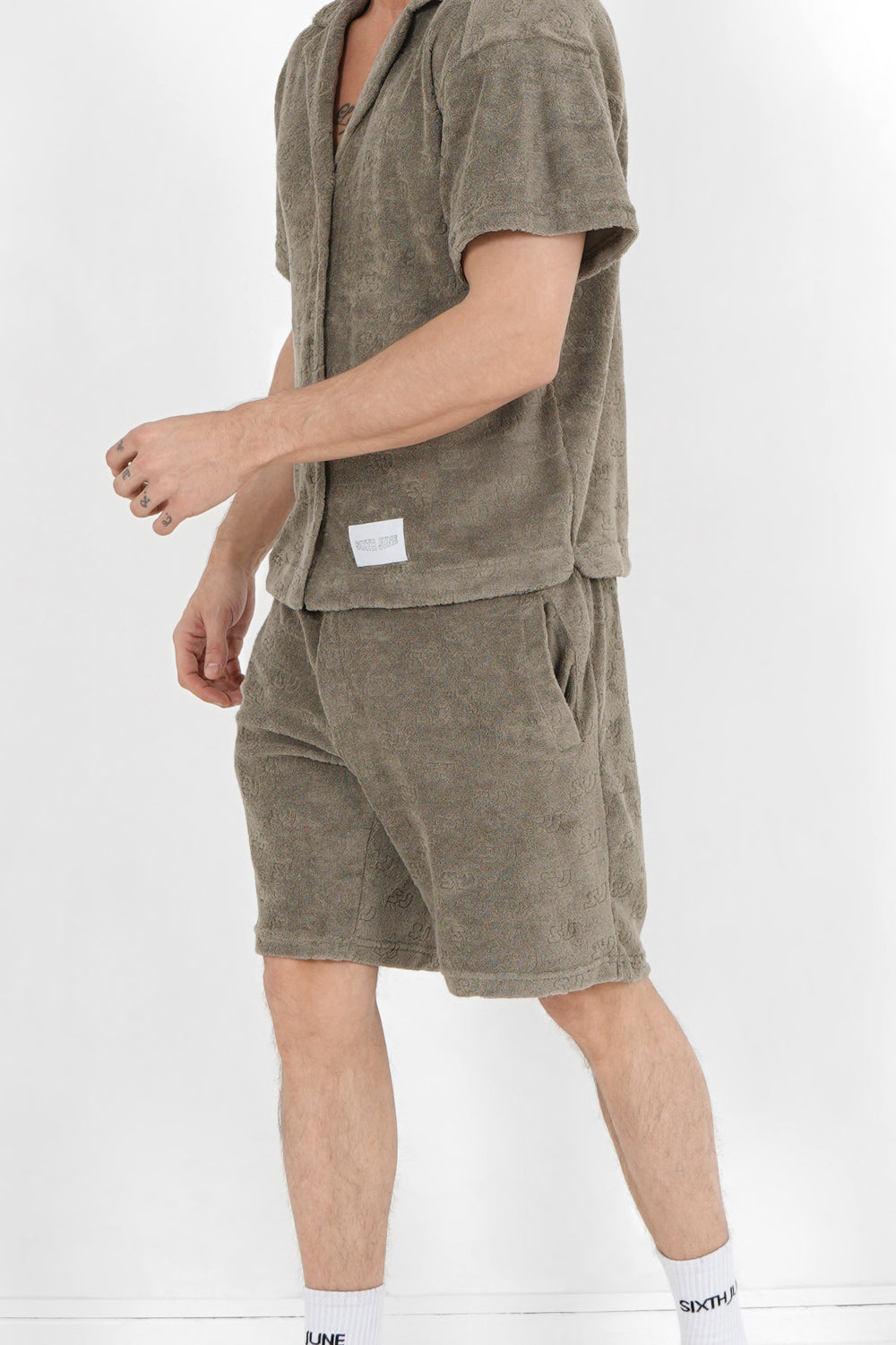 Sixth June - Short towel monogramme Vert kaki