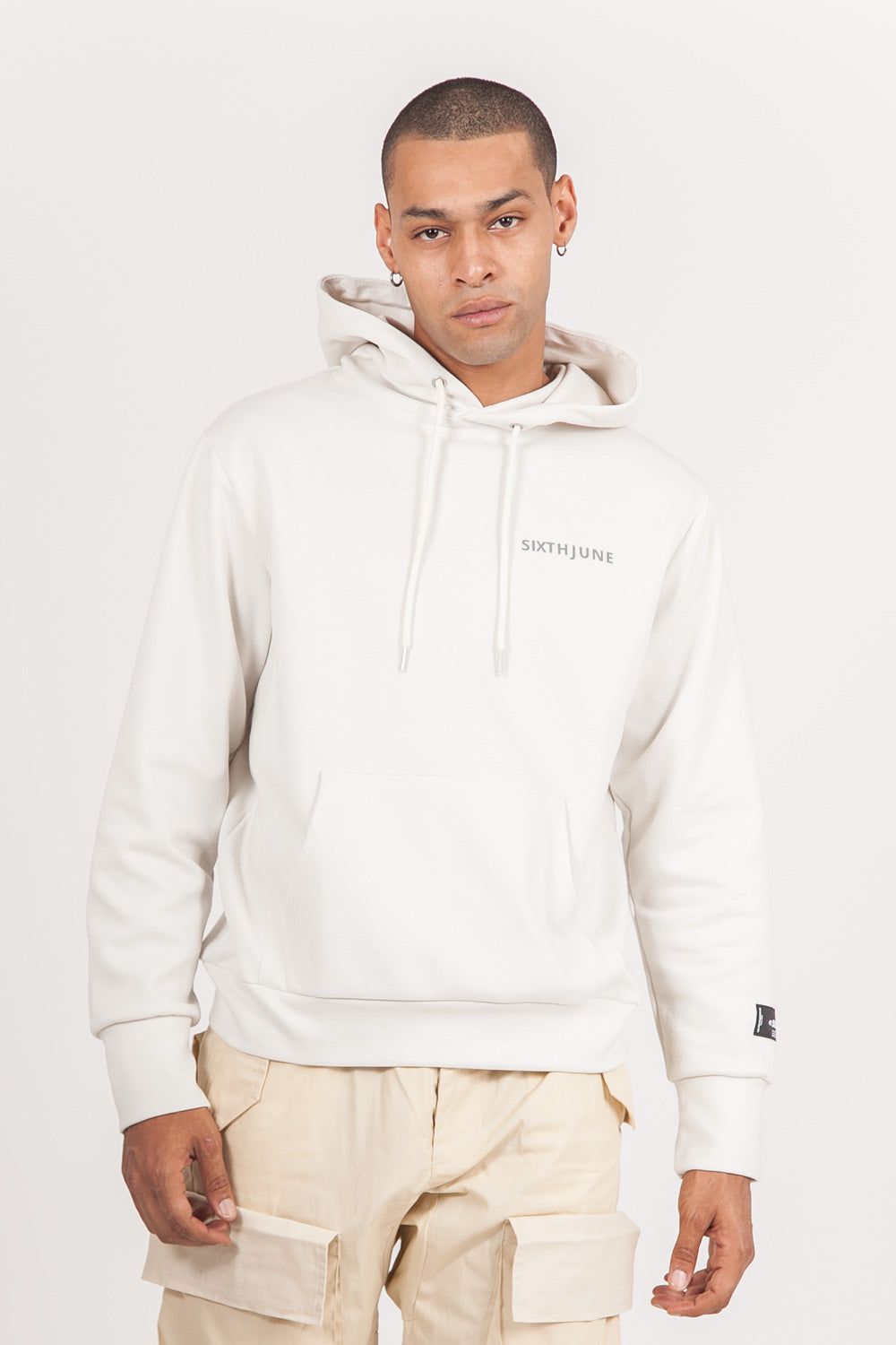Sixth June - Sweat capuche réfléchissant empiècement logo blanc