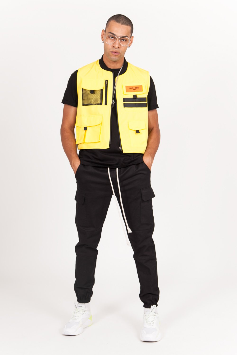 Sixth June - Pantalon cargo cordons noir