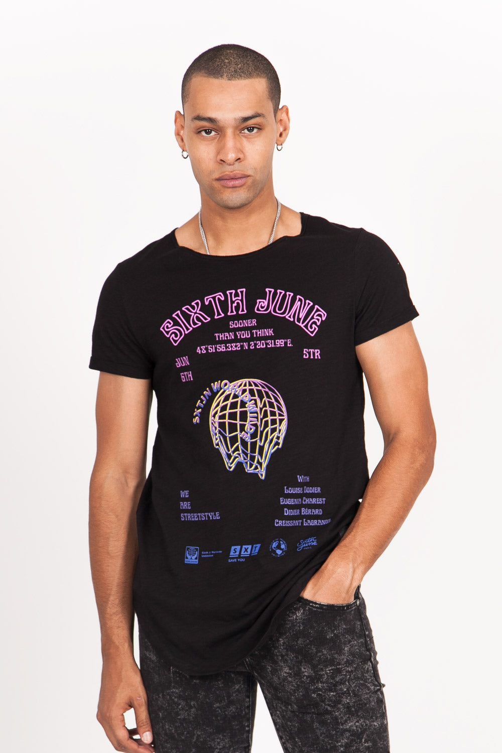 Sixth June - T-shirt hologramme noir