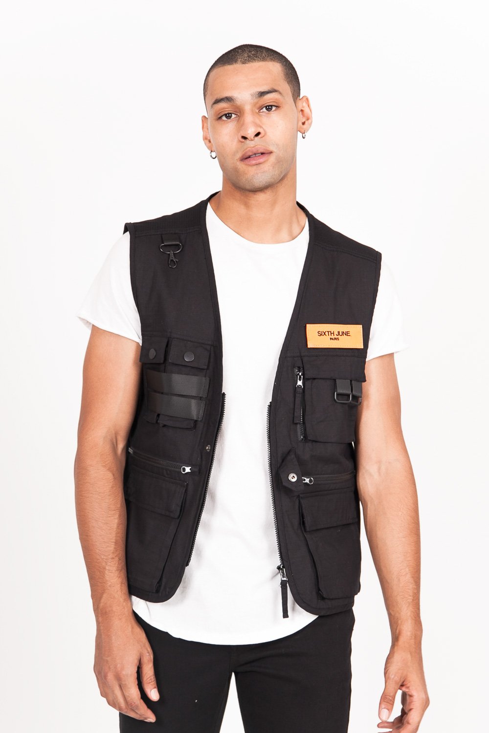 Gilet multipoches sans manches noir