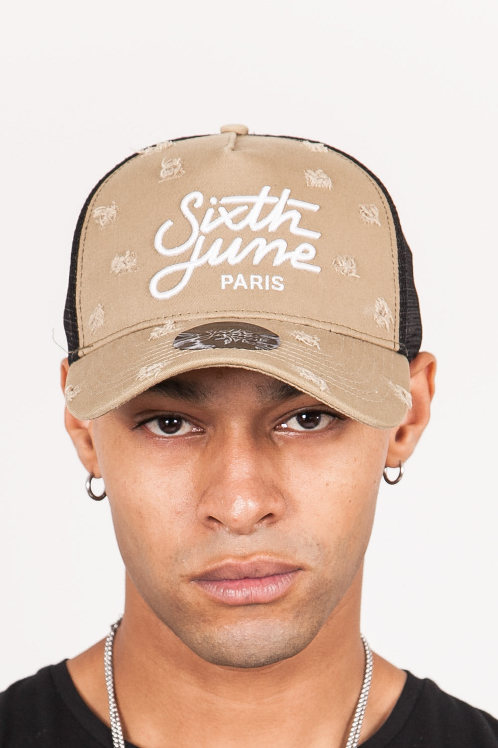 Sixth June - Casquette destroy Sixth June mesh beige