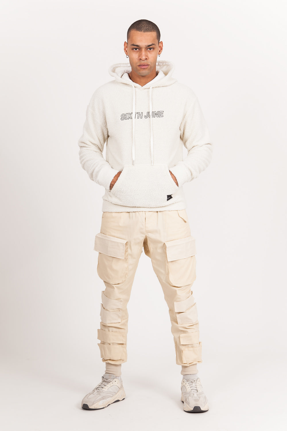 Sixth June - Sweat capuche oversize fourrure beige