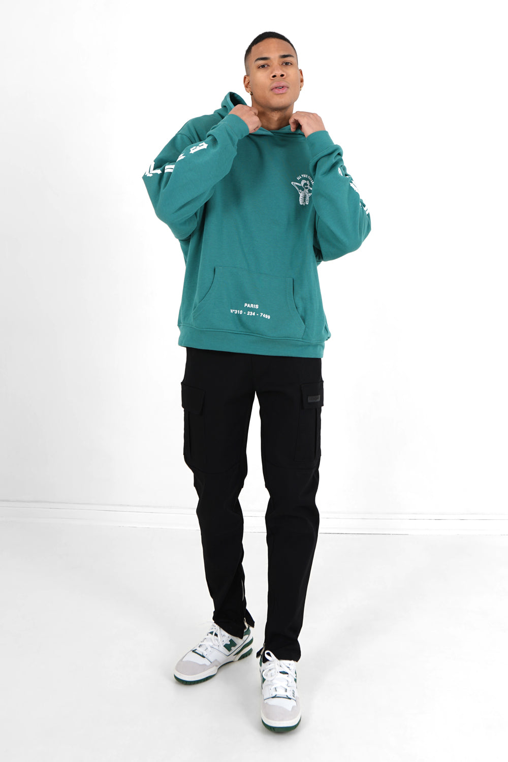 Sixth June - Sweat capuche squelette gothique Vert foncé