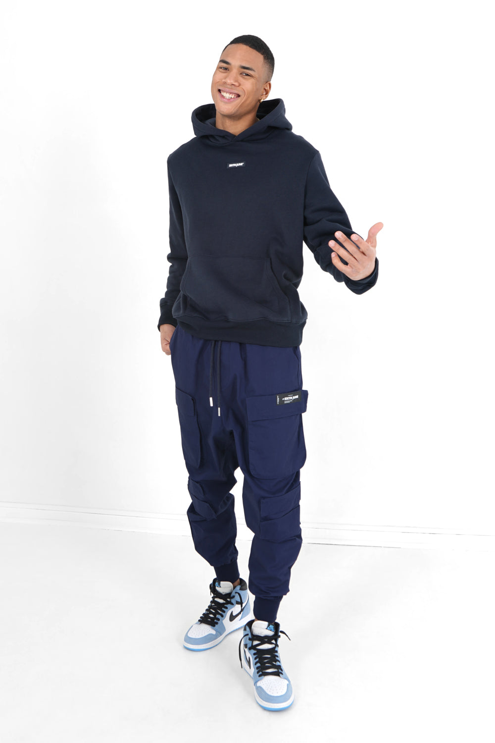 Sixth June - Pantalon cargo tactique poches Bleu foncé
