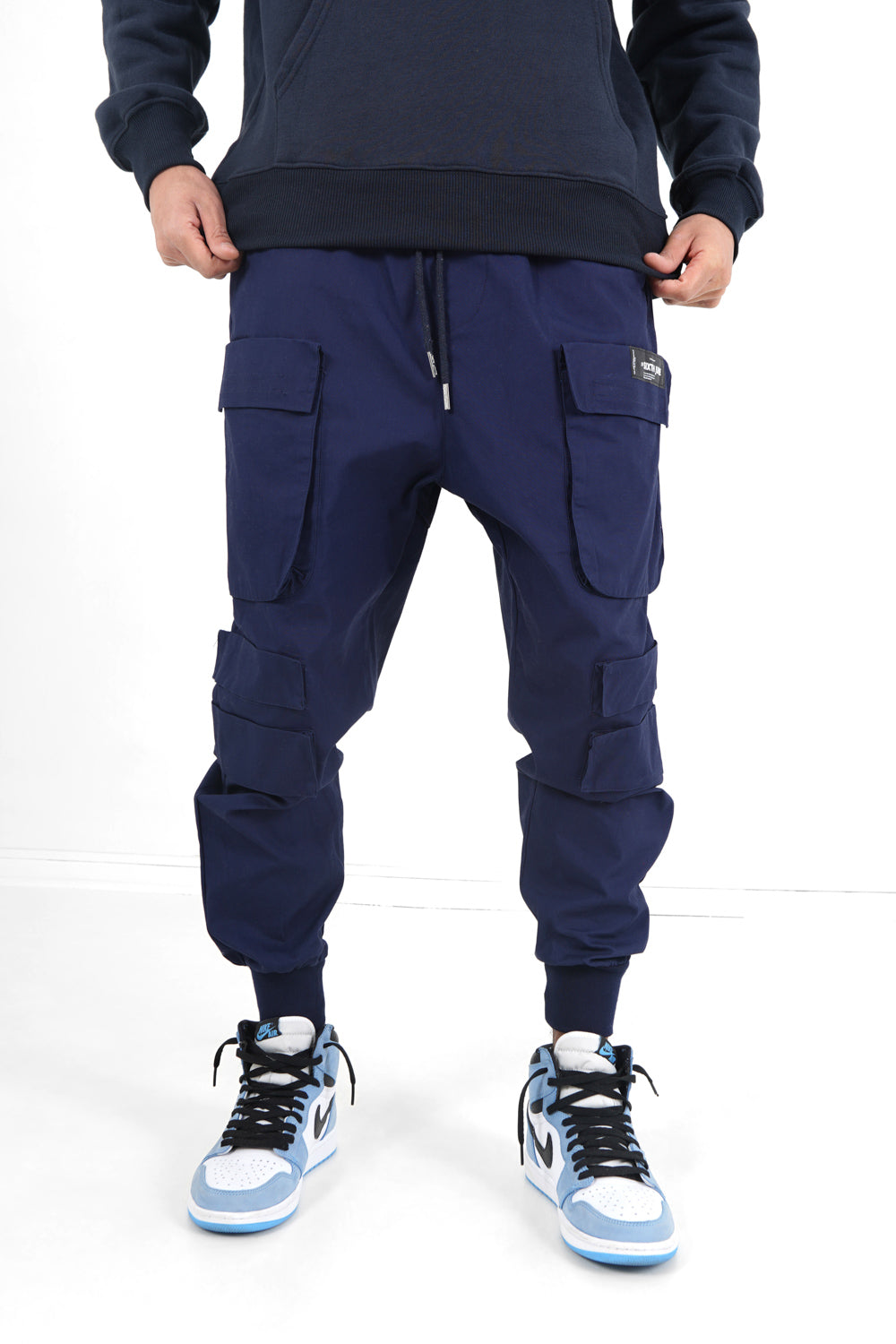 Sixth June - Pantalon cargo tactique poches Bleu foncé