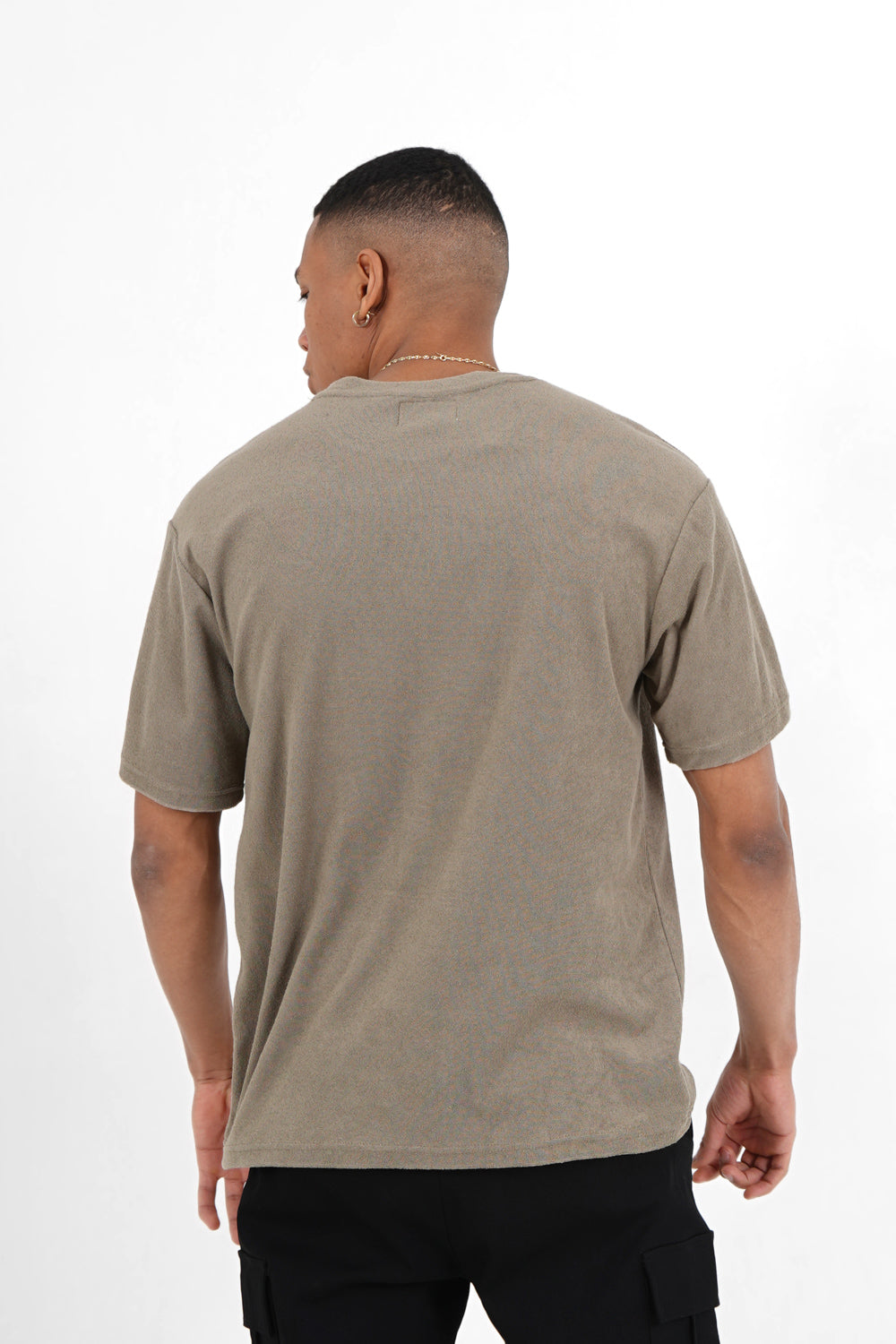 Sixth June - T-shirt tissu bouclette Vert kaki