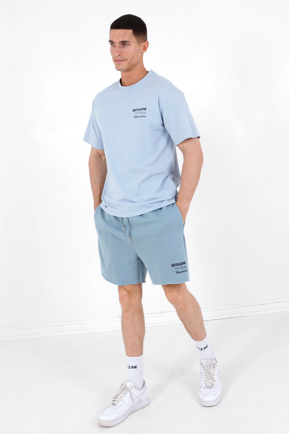 Sixth June - Short barecode bords francs Bleu