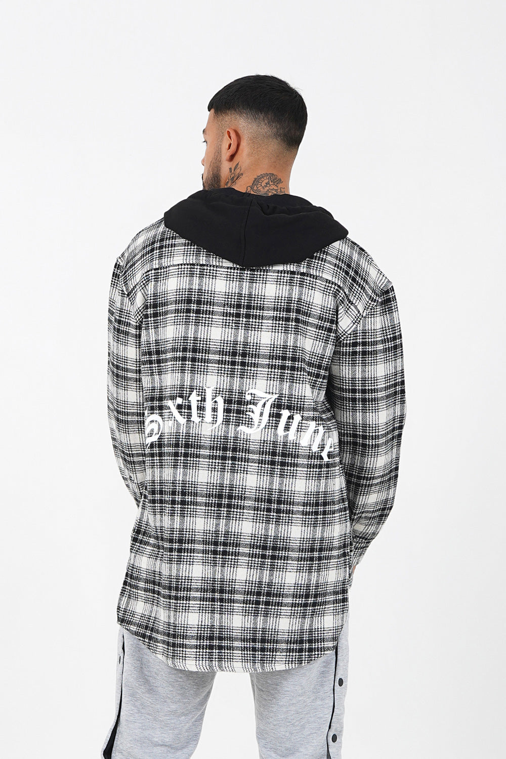 Sixth June - Chemise tartan capuche Noir