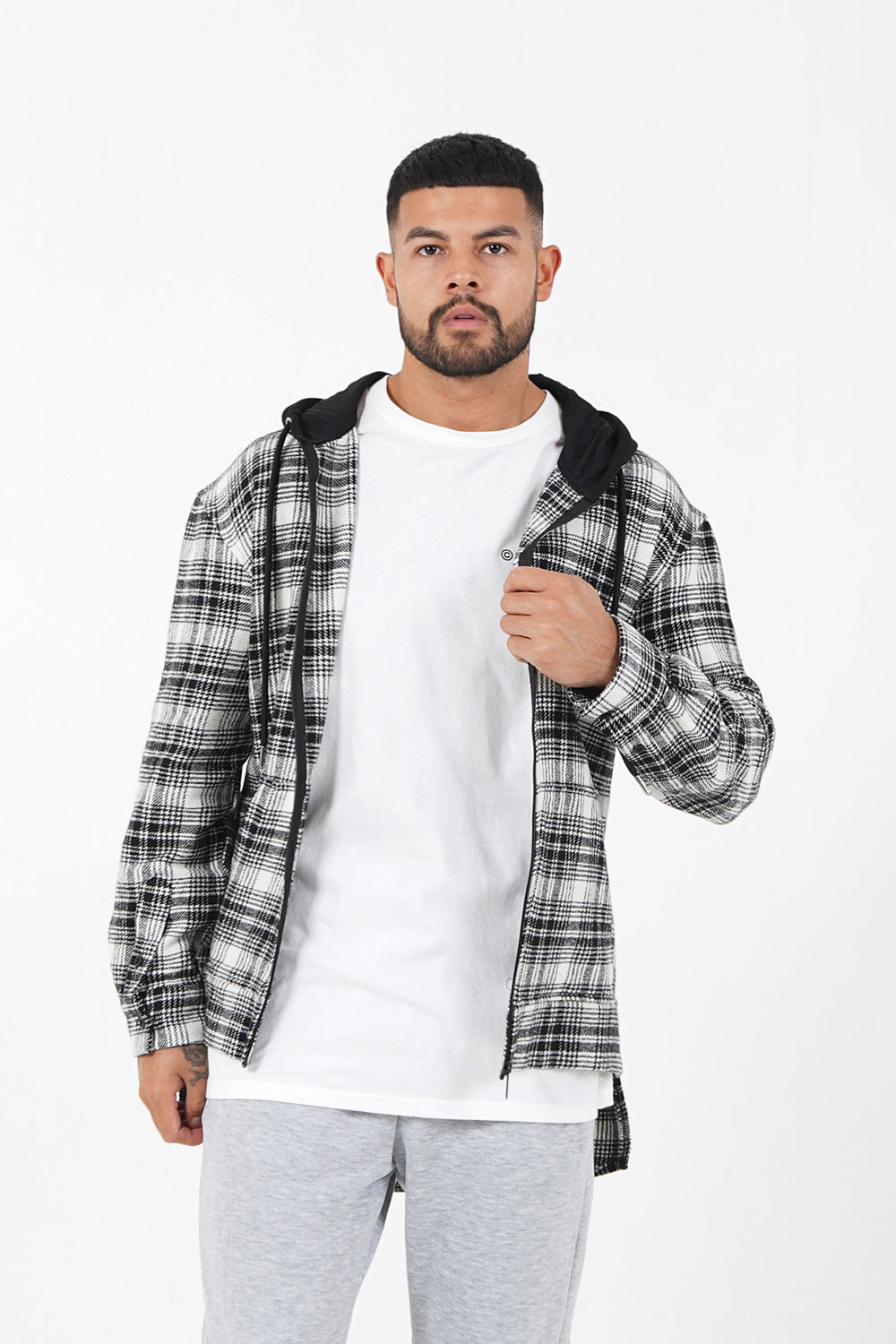 Sixth June - Chemise tartan capuche Noir