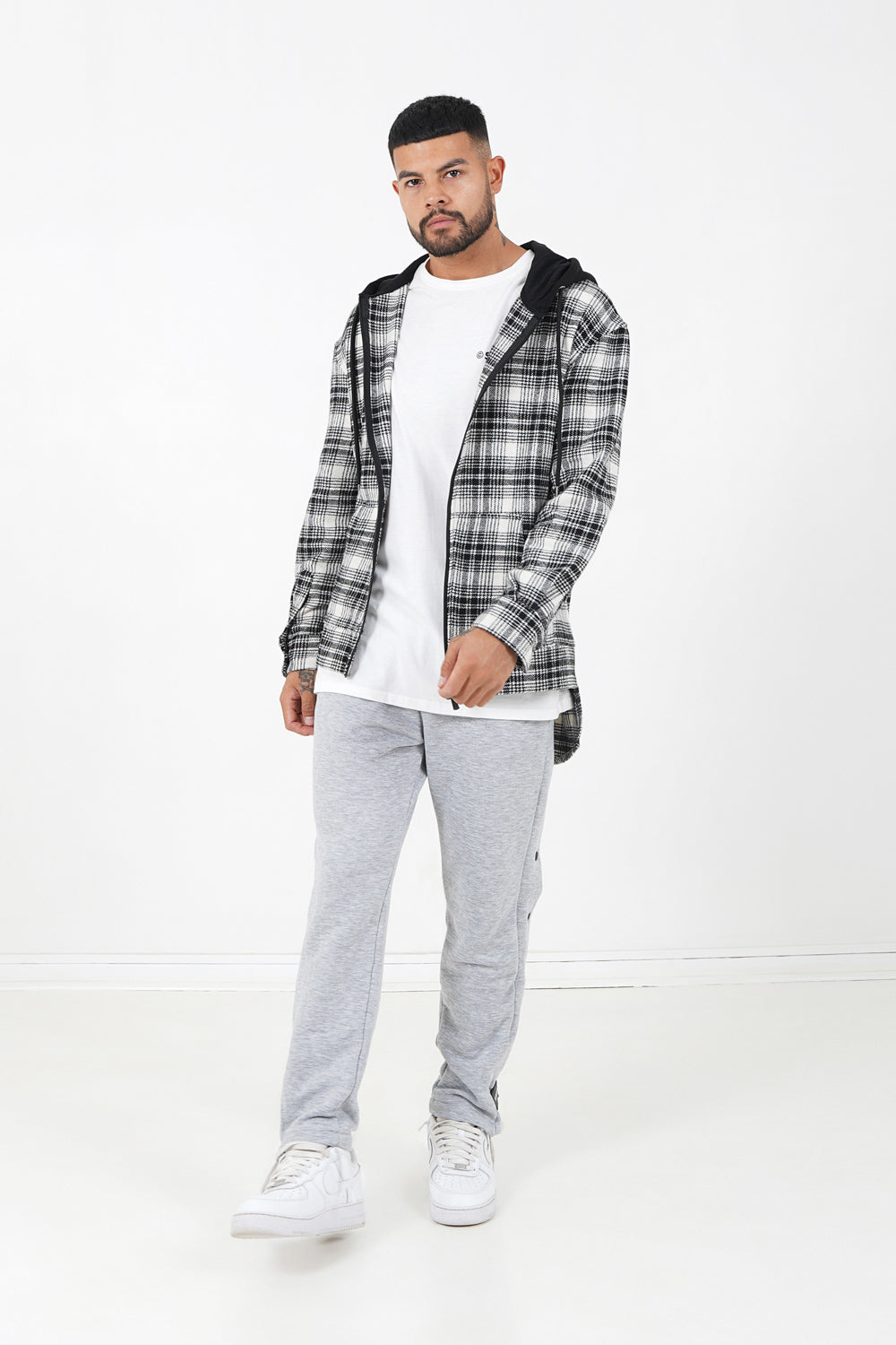 Sixth June - Chemise tartan capuche Noir