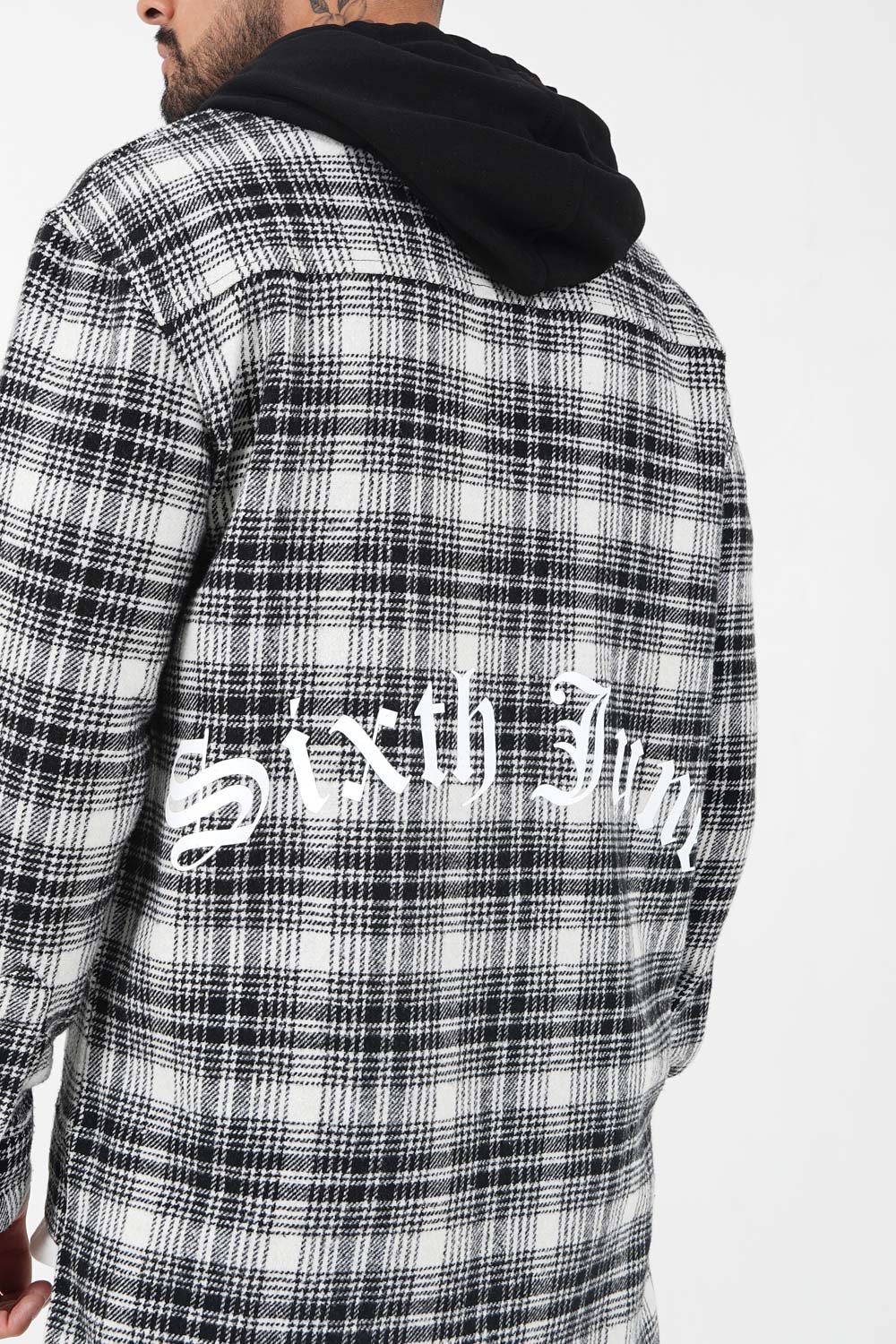 Sixth June - Chemise tartan capuche Noir