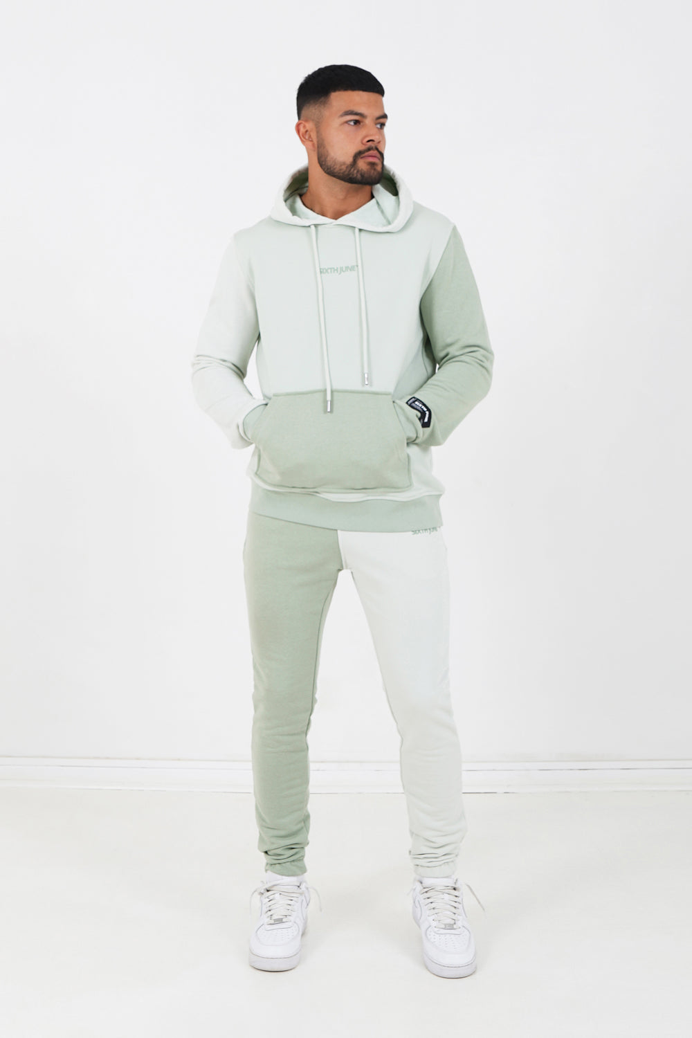 Sixth June - Jogging bicolore logo Vert clair