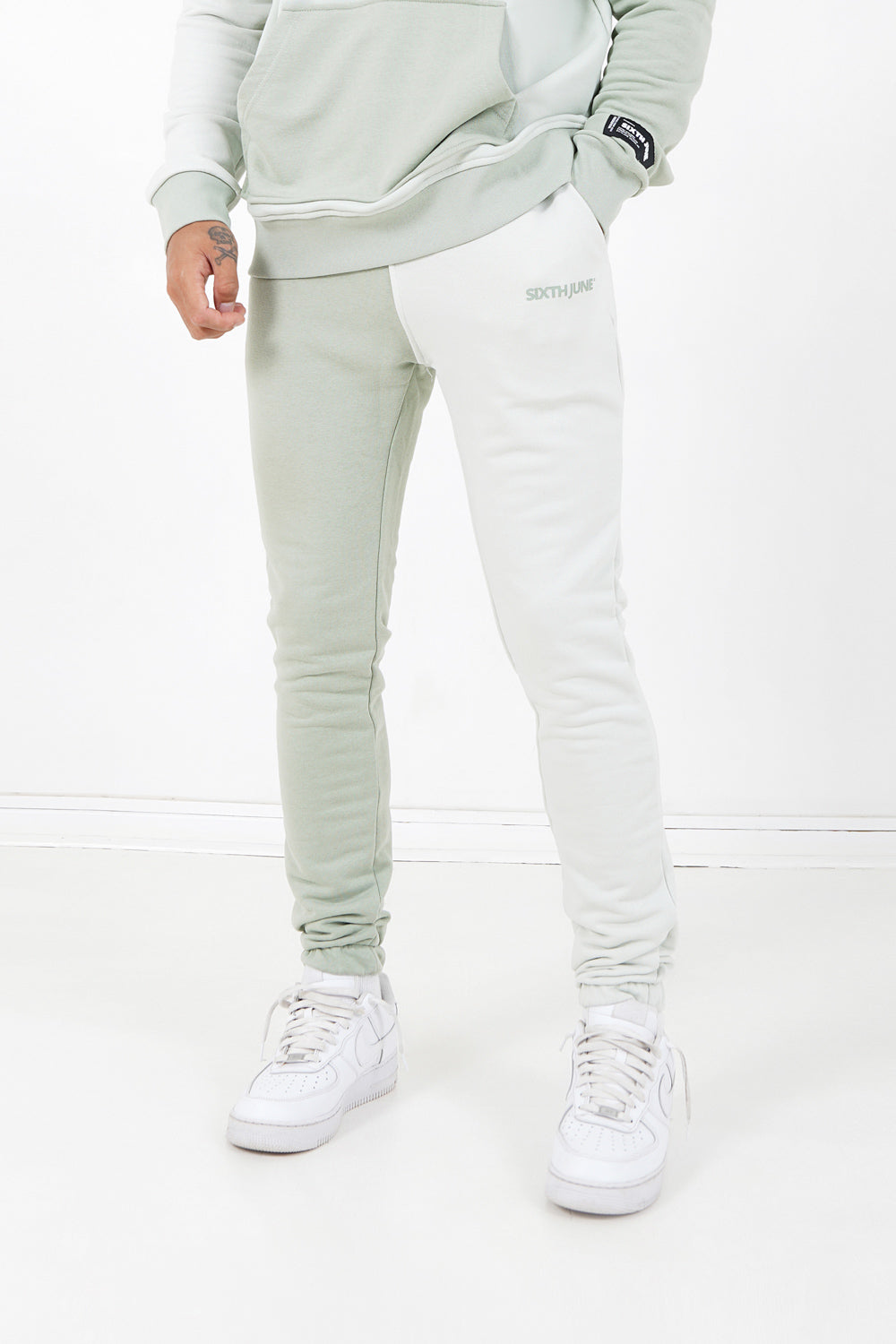 Sixth June - Jogging bicolore logo Vert clair