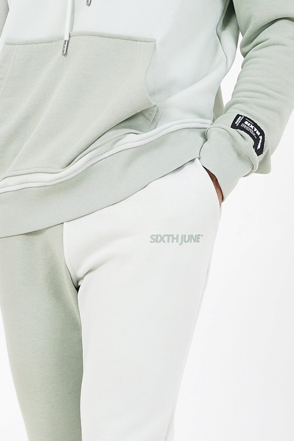 Sixth June - Jogging bicolore logo Vert clair