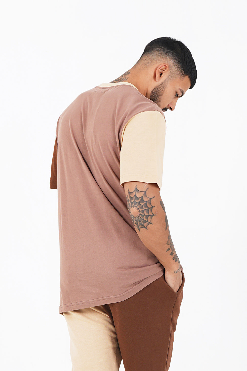 Sixth June - T-shirt tricolore logo Marron