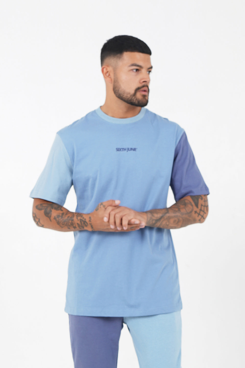 Sixth June - T-shirt tricolore logo Bleu