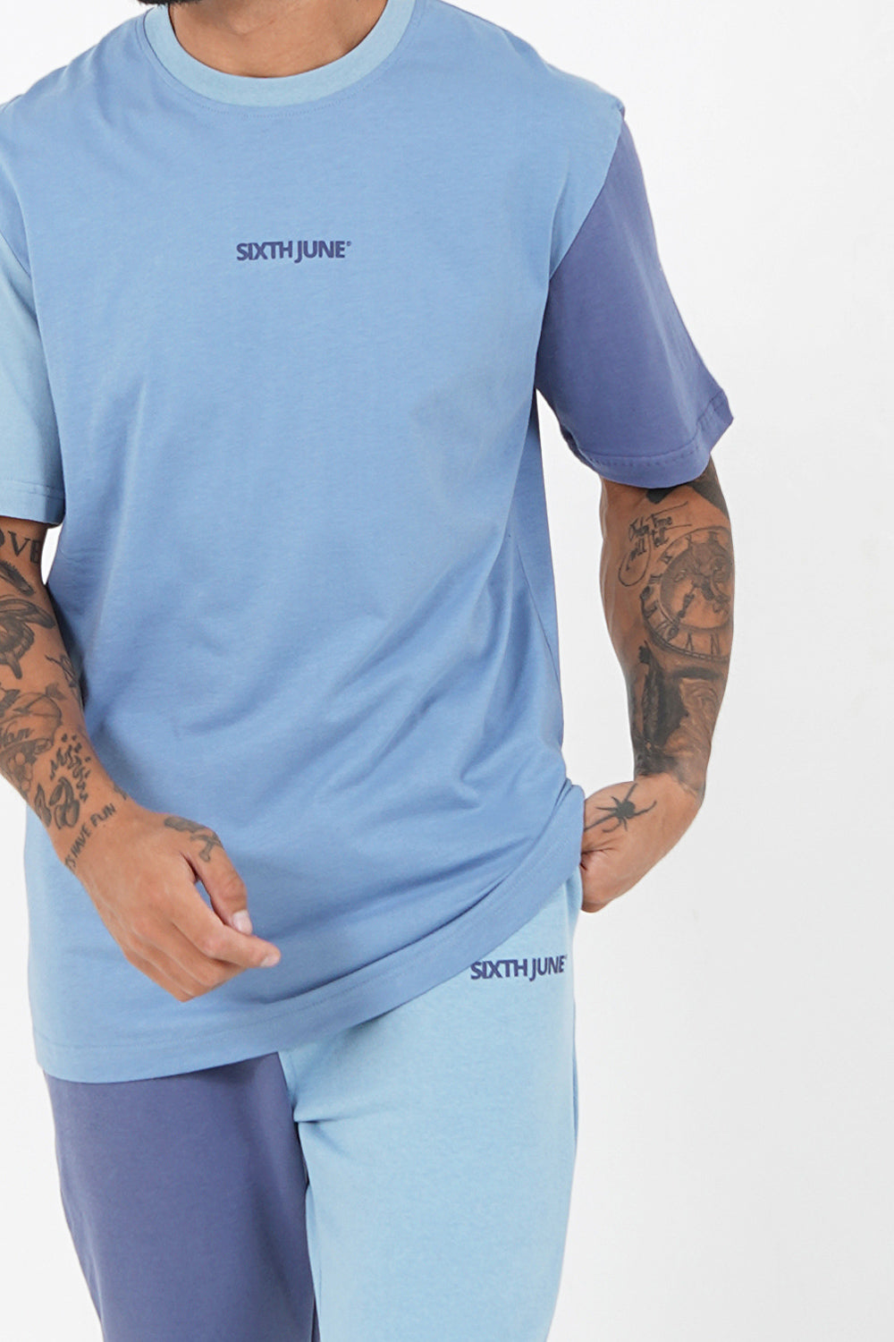 Sixth June - T-shirt tricolore logo Bleu