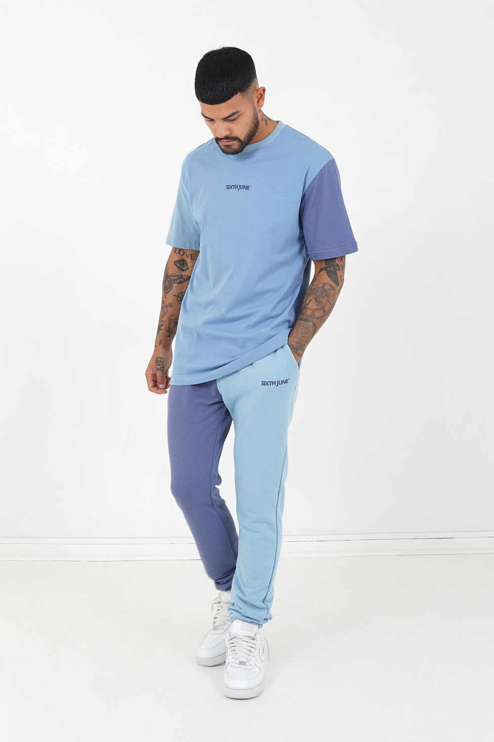 Sixth June - T-shirt tricolore logo Bleu