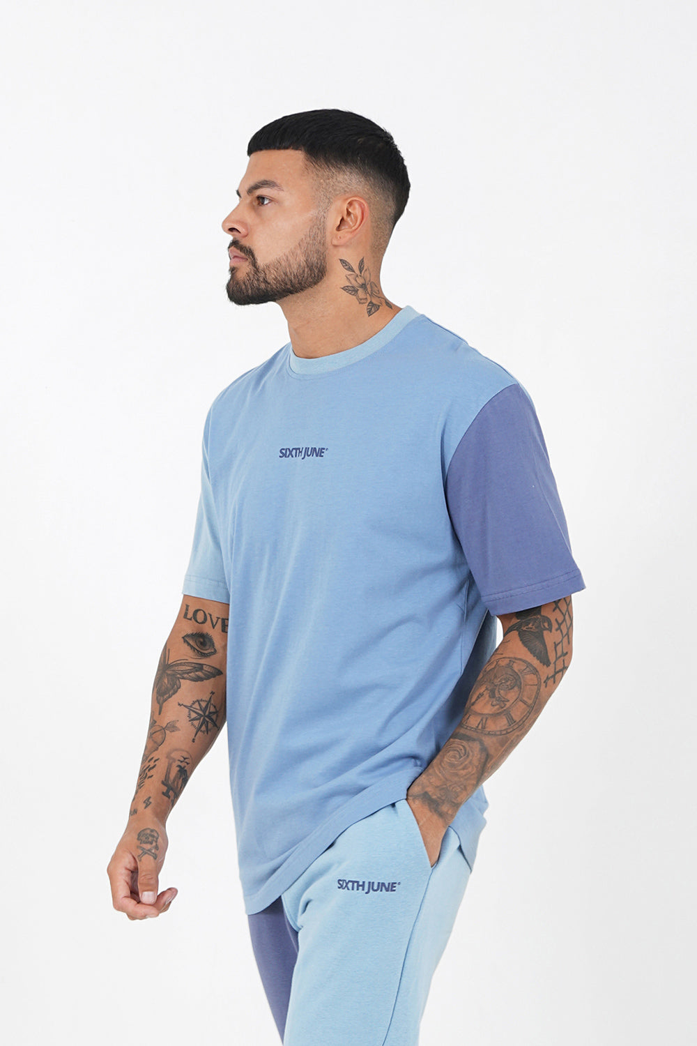 Sixth June - T-shirt tricolore logo Bleu